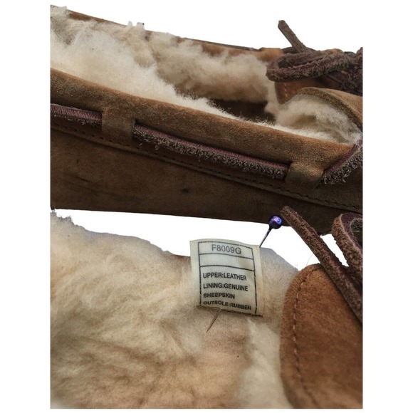 Ugg Dakota Slip On Leather Slippers Wool Lining Womens Brown 10 - Picture 9 of 12